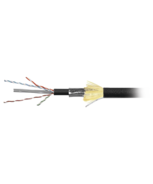 Bobina de cable industrial F/UTP de 4 pares, Cat6A, Soporte de Aplicaciones 10GBase-T, Planta Externa (Para cualquier clima extremo expuesto o bajo tierra), Color Negro, 305m