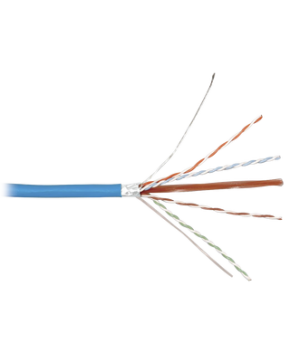 Bobina de Cable F/UTP de 4 pares, ZMAX, Cat6A, Soporte de Aplicaciones 10GBase-T, CMR (Riser), Color Azul, 305m