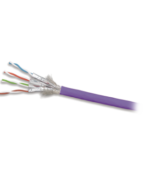 Bobina de cable S/FTP de 4 pares, TERA E10, Cat7A, LS0H, color violeta, 305m
