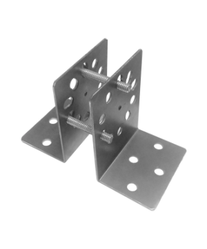 Base Multiposicion para postes de paso o esquina en cercos electricos 100% Acero galvanizado