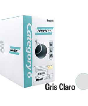 Bobina de Cable UTP 305 m cobre, Gris Claro, Categoría 6 (24 AWG), PVC (CM), de 4 pares