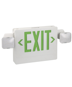 Señal de salida luminosa con batería y lámparas de emergencia, color verde