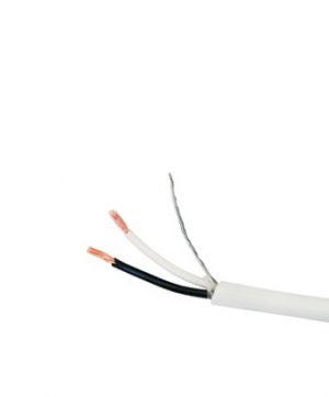 Cable , 2 Conductores, Color Blanco, blindado, Calibre 18, Hecho en México para aplicaciones en Alarmas, sistemas de automatización y Audio.