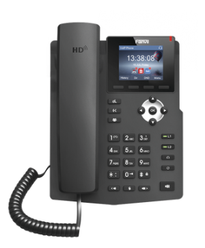 Teléfono IP empresarial con Pantalla LCD de 2.4 Pulgadas a color con 2 Líneas SIP y Conferencia de 3 vías Con PoE habilitado