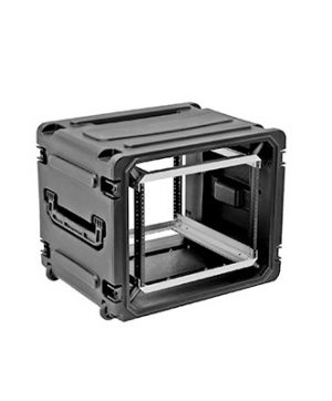 Gabinete Plástico Móvil con Amortiguador con Rack de 19" 6 Unidades.