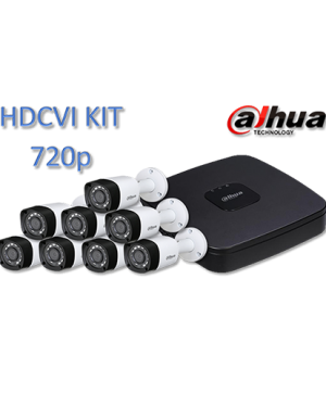 DAHUA HCVR4108CNS3KIT- DVR 8 CANALES TRIHIBRIDO 720P/ 8 CAMARAS METALICAS HFAW1000RM28S3/ 8 CABLES SIAMES 18 METROS/ FUENTE DE PODER