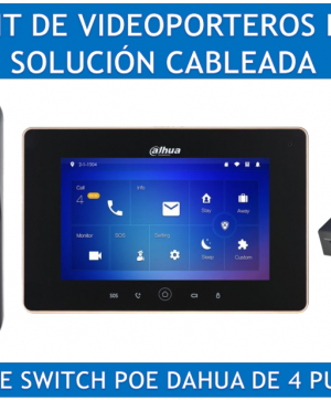 DAHUA VTO2111DWPAK- FRENTE DE CALLE IP/ APERTURA DE PUERTA REMOTA/ P2P/ INCLUYE MONITOR Y SWITCH POE DAHUA 4 PUERTOS