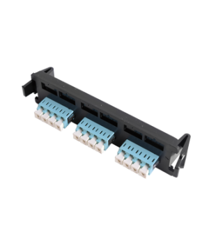 Placa acopladora de Fibra Óptica Quick-Pack, Con 6 Conectores LC Duplex (12 Fibras), Para Fibra Multimodo, Aqua