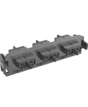 Placa acopladora de Fibra Óptica Quick-Pack, Con 3 Conectores SC Duplex (6 Fibras), Negro