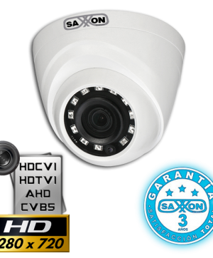 SAXXON PRO DF2810T- CAMARA DOMO HDCVI 720P/ TVI /AHD /CVBS/LENTE 2.8MM/0.05 LUX COLOR/DWDR/SMART IR 20 M/MENU OSD