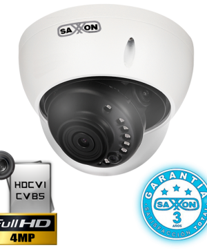 SAXXON PRO DF3640TM-CAMARA DOMO HDCVI 4 MEGAPIXELES/CVBS/ LENTE 2.8MM/ APERTURA 99 GRADOS/ IR 30M/ WDR/ IP67/ ANTIVANDALICA IK10/ METALICA