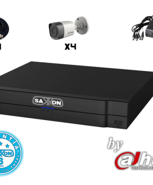 SAXXON PRO SAX7204HS3KIT - KIT DE 4CH TRIHIBRIDO/ HDCVI / ANALOGO/ IP/ P2P/ 4 CAMARAS 720P/ IR 15M/ IP66/ CABLE/ FUENTE/ / 1 CANAL IP EXTRA
